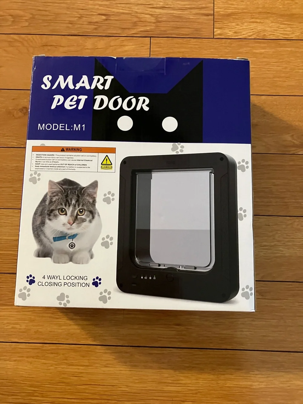 Smart Cat Door for Interior & Exterior, Black, New